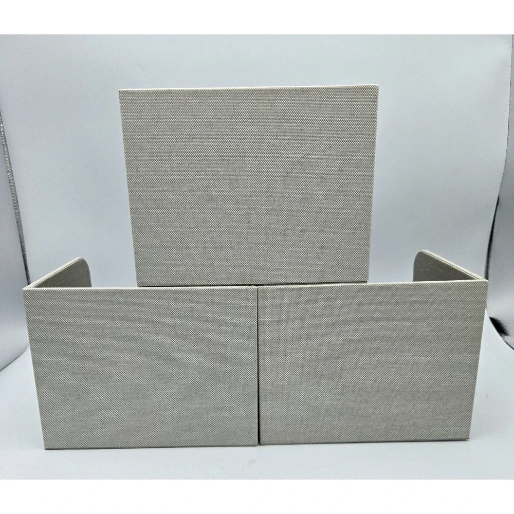 Caraway Food‎ Storage Bin Holder Pantry Organizers Gray Canvas Magnetic Set of 3
